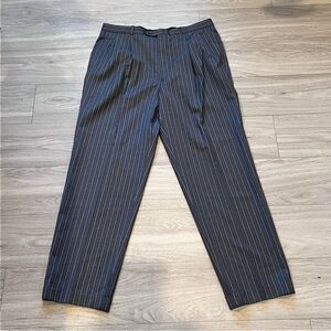 Pinstripe Gray Dress Pants - 100% Wool